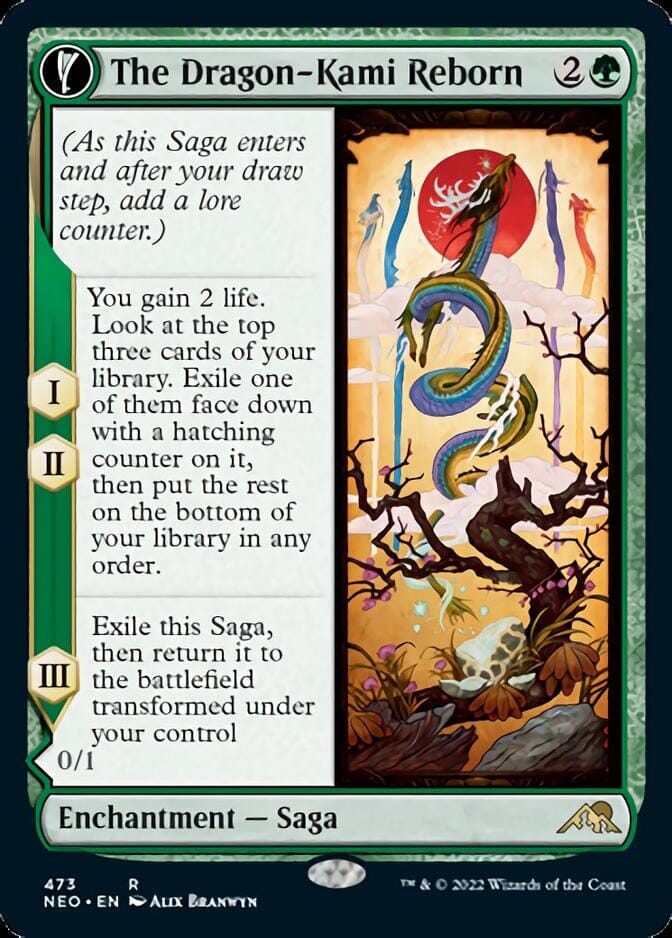 The Dragon-Kami Reborn // Dragon-Kami's Egg (Extended Art) [Kamigawa: Neon Dynasty] MTG Single Magic: The Gathering  | Multizone: Comics And Games