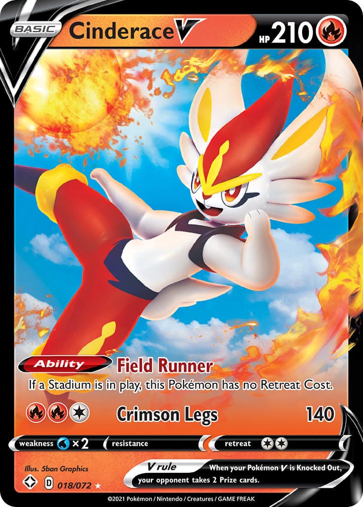 Cinderace V (018/072) [Sword & Shield: Shining Fates] Pokemon Single Pokémon  | Multizone: Comics And Games