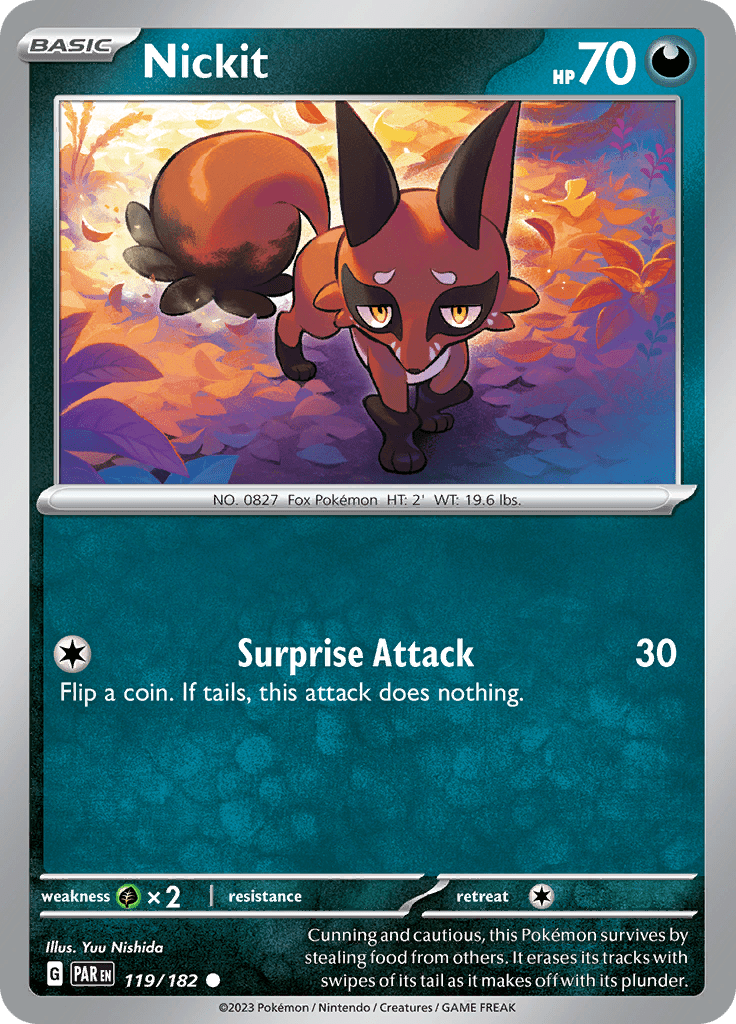 Nickit (119/182) [Scarlet & Violet: Paradox Rift] Pokemon Single Pokémon  | Multizone: Comics And Games