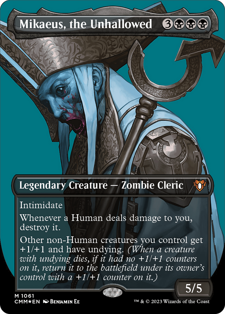 Mikaeus, the Unhallowed (Borderless Textured Foil Frame Break) [Commander Masters] MTG Single Magic: The Gathering  | Multizone: Comics And Games