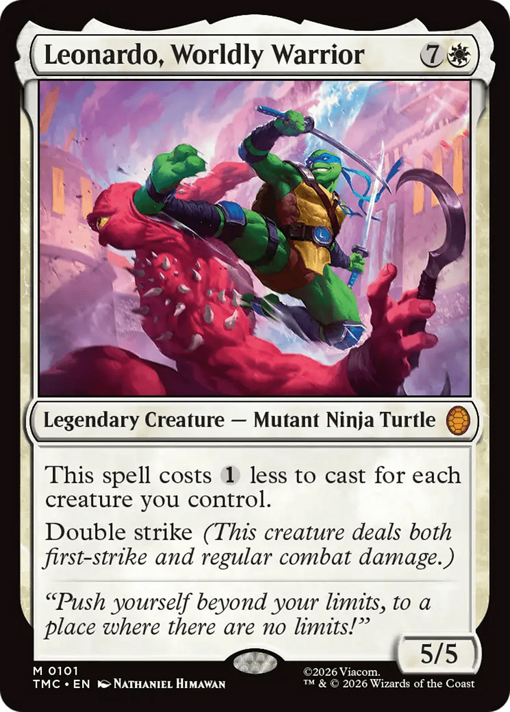 Leonardo, Worldly Warrior [Teenage Mutant Ninja Turtles Commander] MTG Single Magic: The Gathering  | Multizone: Comics And Games