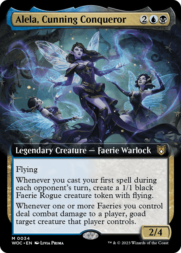 Alela, Cunning Conqueror (Extended Art) [Wilds of Eldraine Commander] MTG Single Magic: The Gathering  | Multizone: Comics And Games