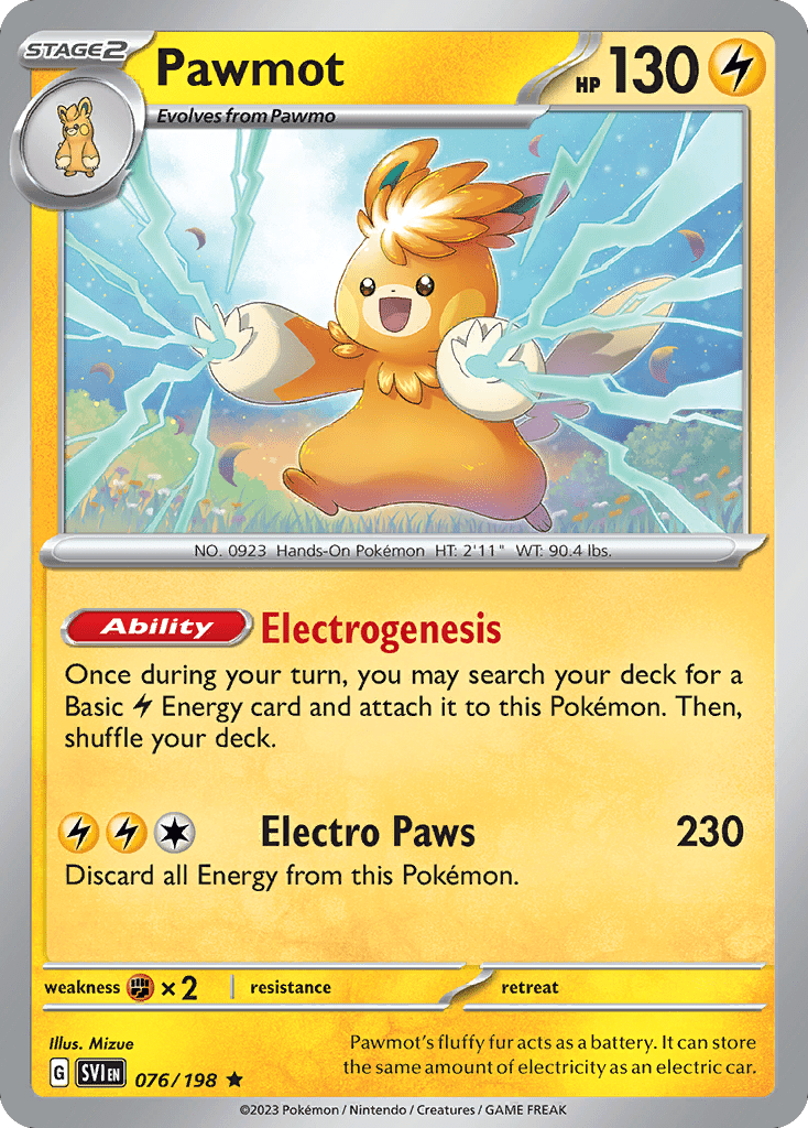 Pawmot (076/198) (Line Holo) [Scarlet & Violet: Base Set] Pokemon Single Pokémon  | Multizone: Comics And Games