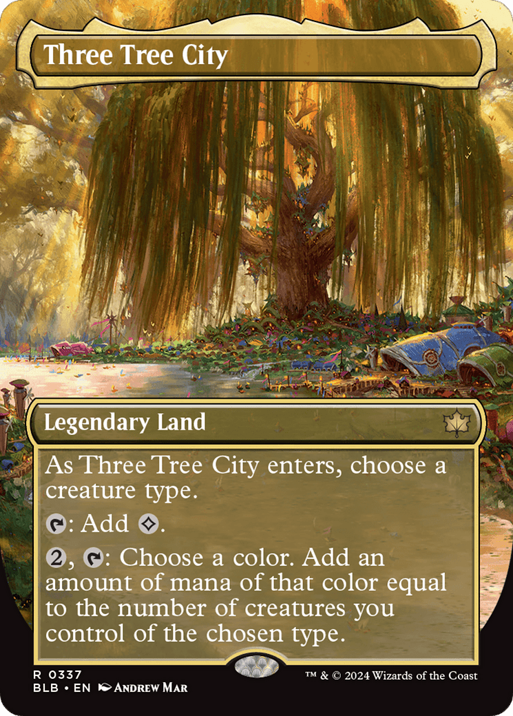 Three Tree City (Borderless) (0337) [Bloomburrow] MTG Single Magic: The Gathering  | Multizone: Comics And Games