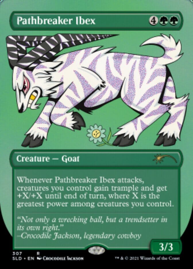 Pathbreaker Ibex (Borderless) (Foil Etched) [Secret Lair Drop Series] MTG Single Magic: The Gathering  | Multizone: Comics And Games