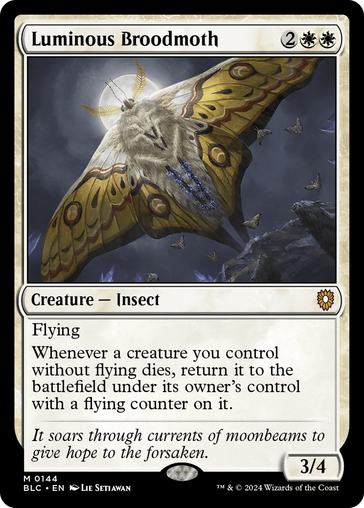 Luminous Broodmoth [Bloomburrow Commander] MTG Single Magic: The Gathering  | Multizone: Comics And Games