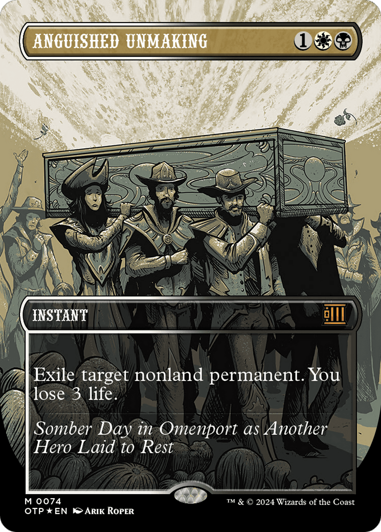 Anguished Unmaking (Textured Foil) [Outlaws of Thunder Junction: Breaking News] MTG Single Magic: The Gathering  | Multizone: Comics And Games
