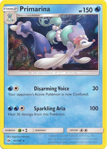 Primarina (41/149) (Water Web Holo) [Sun & Moon: Base Set] Pokemon Single Pokémon  | Multizone: Comics And Games