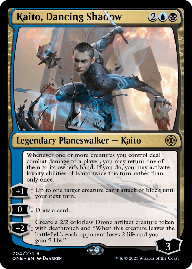 Kaito, Dancing Shadow (Promo Pack) [Phyrexia: All Will Be One Promos] MTG Single Magic: The Gathering  | Multizone: Comics And Games