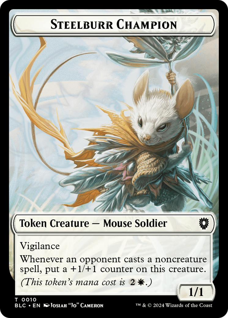 Steelburr Champion // Squid Double-Sided Token [Bloomburrow Commander Tokens] MTG Single Magic: The Gathering  | Multizone: Comics And Games