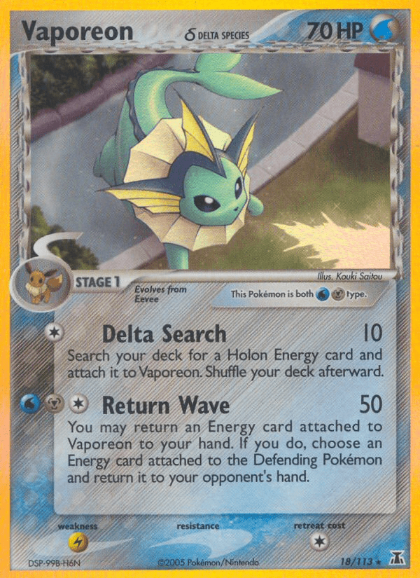 Vaporeon (18/113) (Delta Species) [EX: Delta Species] Pokemon Single Pokémon  | Multizone: Comics And Games