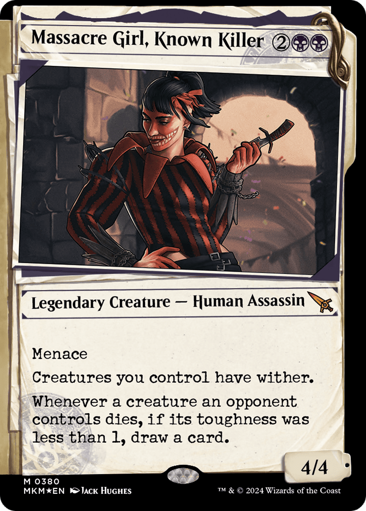 Massacre Girl, Known Killer (Showcase) (Invisible Ink) [Murders at Karlov Manor] MTG Single Magic: The Gathering  | Multizone: Comics And Games