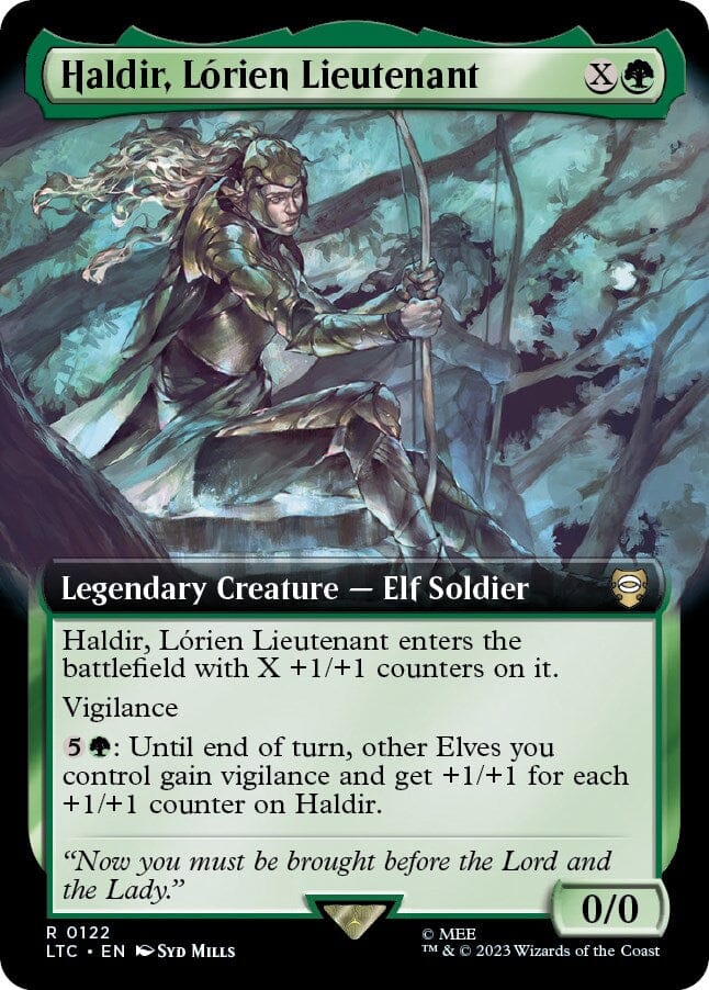 Haldir, Lorien Lieutenant (Extended Art) [The Lord of the Rings: Tales of Middle-Earth Commander] MTG Single Magic: The Gathering  | Multizone: Comics And Games