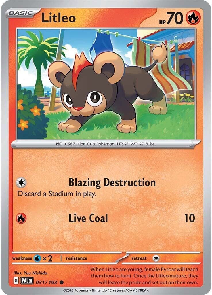 Litleo (031/193) [Scarlet & Violet: Paldea Evolved] Pokemon Single Pokémon  | Multizone: Comics And Games