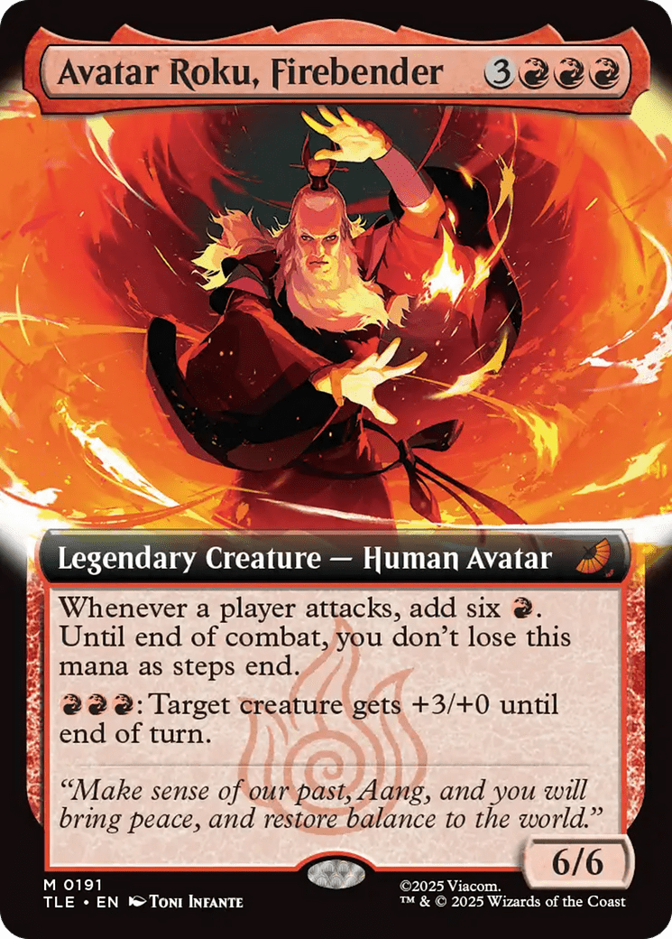 Avatar Roku, Firebender (Extended Art) [Avatar: The Last Airbender: Eternal-Legal] MTG Single Magic: The Gathering  | Multizone: Comics And Games