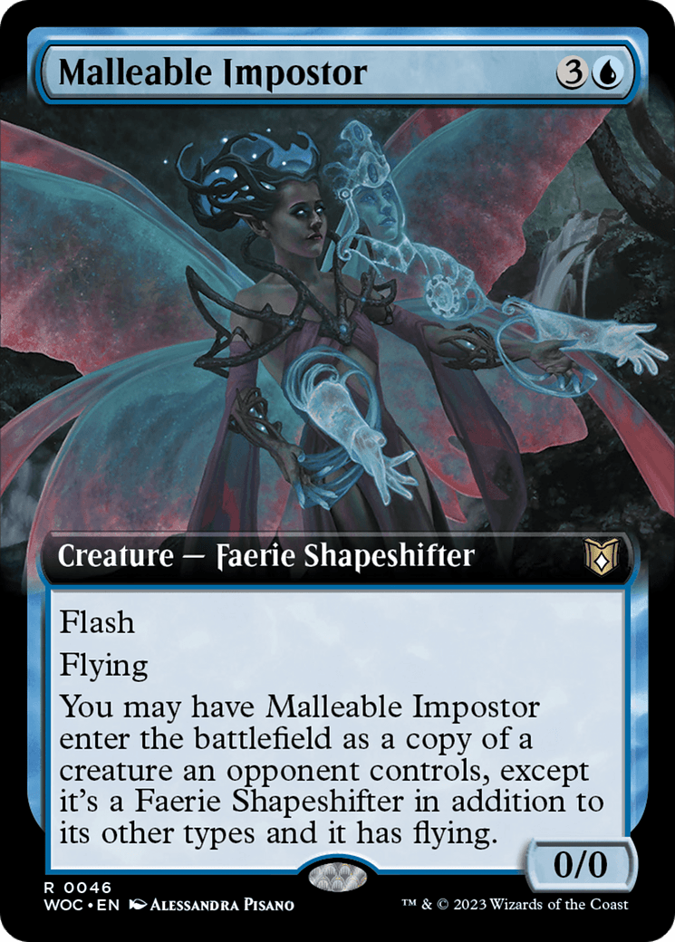 Malleable Impostor (Extended Art) [Wilds of Eldraine Commander] MTG Single Magic: The Gathering  | Multizone: Comics And Games