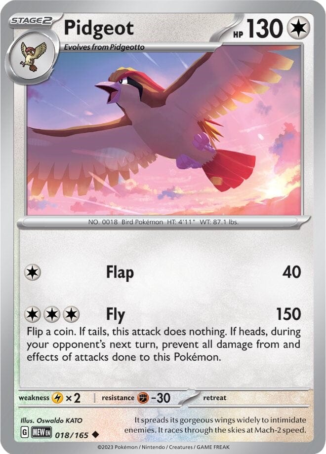 Pidgeot (018/165) [Scarlet & Violet 151] Pokemon Single Pokémon  | Multizone: Comics And Games