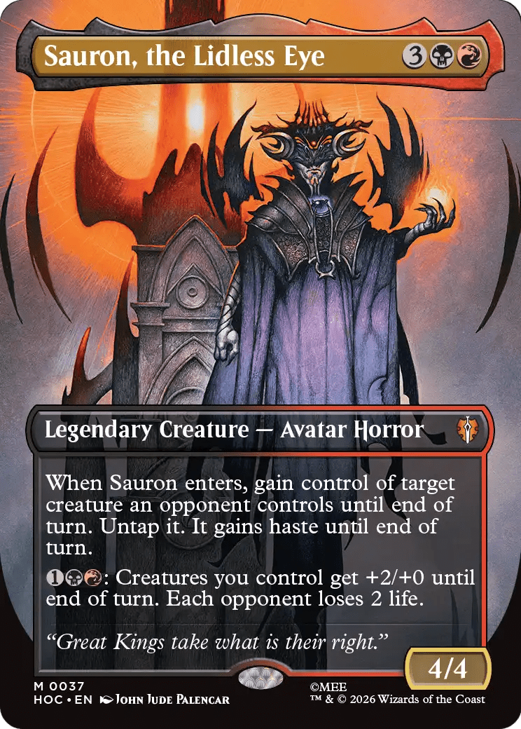 Sauron, the Lidless Eye (Borderless) [The Hobbit: Eternal-Legal] MTG Single Magic: The Gathering  | Multizone: Comics And Games