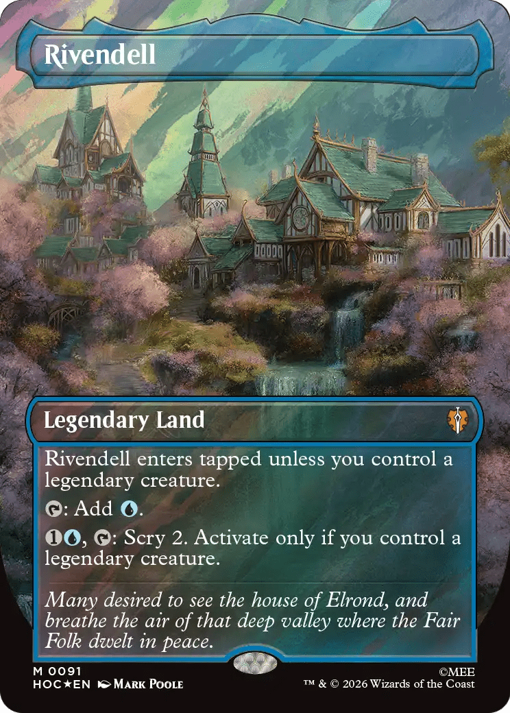Rivendell (Borderless) (Surge Foil) [The Hobbit: Eternal-Legal] MTG Single Magic: The Gathering  | Multizone: Comics And Games