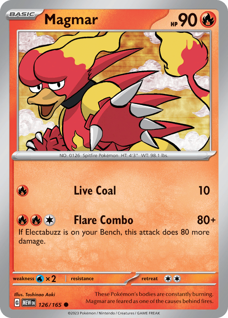 Magmar (126/165) [Scarlet & Violet 151] Pokemon Single Pokémon  | Multizone: Comics And Games
