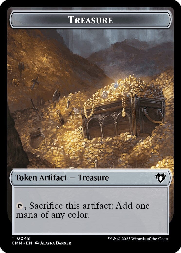Treasure // Knight Double-Sided Token [Commander Masters Tokens] MTG Single Magic: The Gathering  | Multizone: Comics And Games