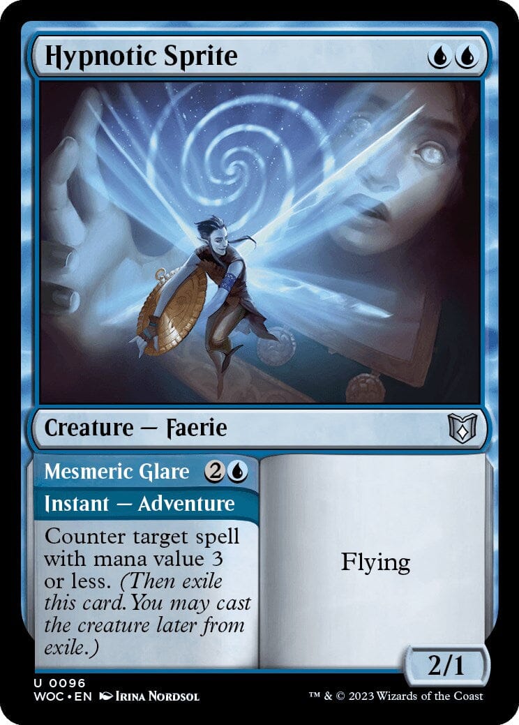 Hypnotic Sprite // Mesmeric Glare [Wilds of Eldraine Commander] MTG Single Magic: The Gathering  | Multizone: Comics And Games
