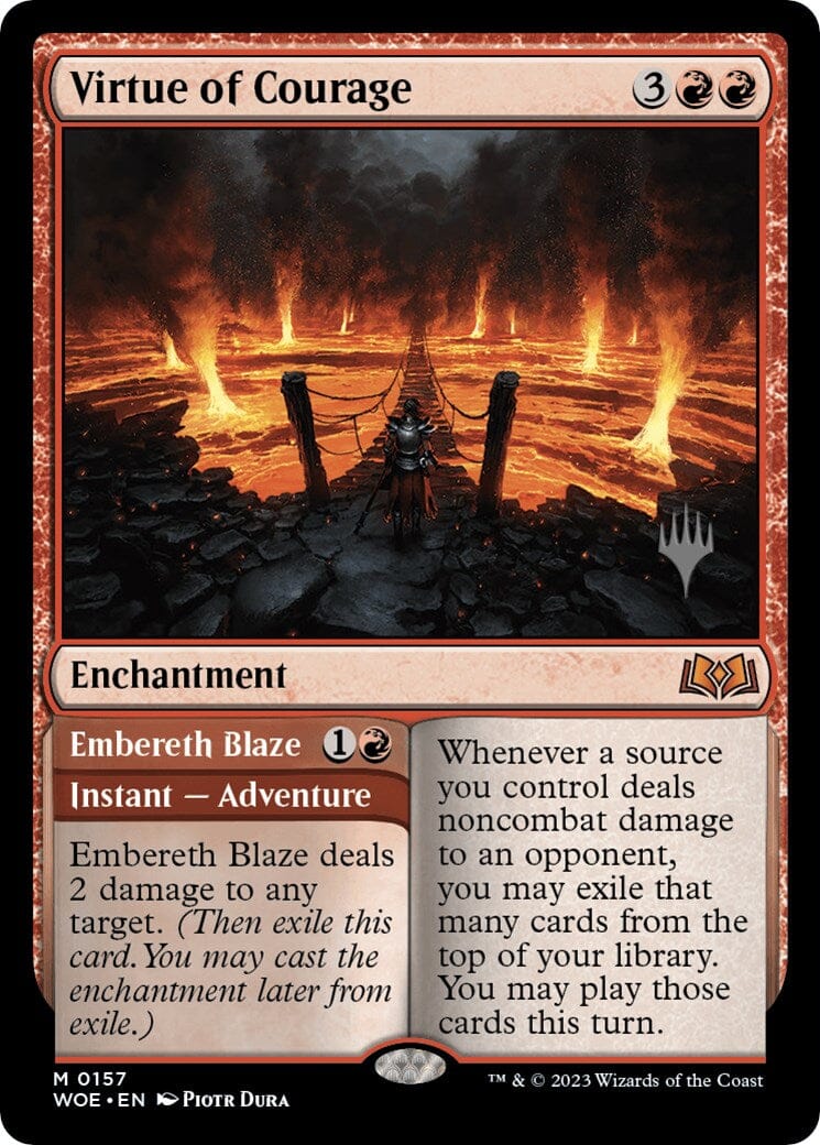 Virtue of Courage //Embereth Blaze (Promo Pack) [Wilds of Eldraine Promos] MTG Single Magic: The Gathering  | Multizone: Comics And Games
