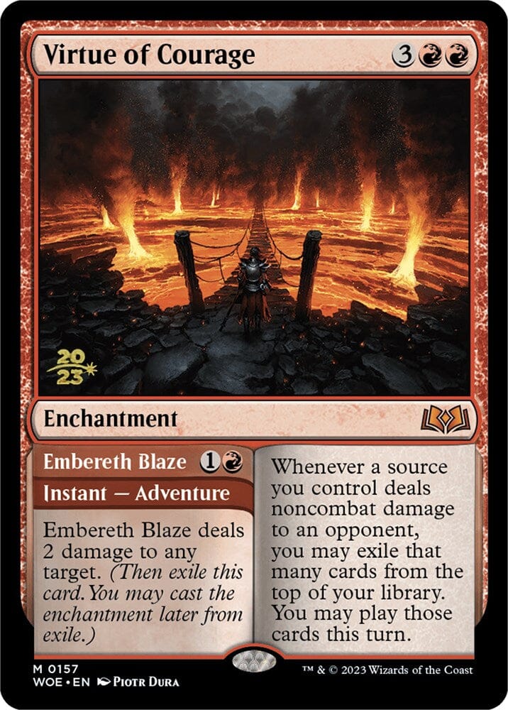 Virtue of Courage //Embereth Blaze (Promo Pack) [Wilds of Eldraine Promos] MTG Single Magic: The Gathering  | Multizone: Comics And Games