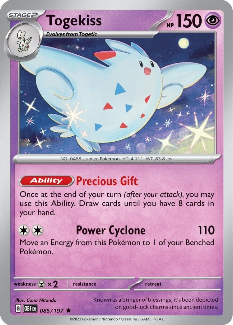 Togekiss (085/197) (Theme Deck Exclusive) [Scarlet & Violet: Obsidian Flames] Pokemon Single Pokémon  | Multizone: Comics And Games