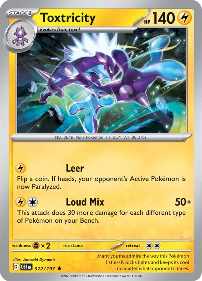 Toxtricity (072/197) (Theme Deck Exclusive) [Scarlet & Violet: Obsidian Flames] Pokemon Single Pokémon  | Multizone: Comics And Games