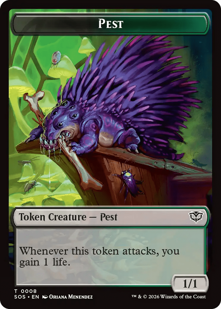 Fractal (0004) // Pest (0008) Double-Sided Token [Secrets of Strixhaven Tokens] MTG Single Magic: The Gathering  | Multizone: Comics And Games