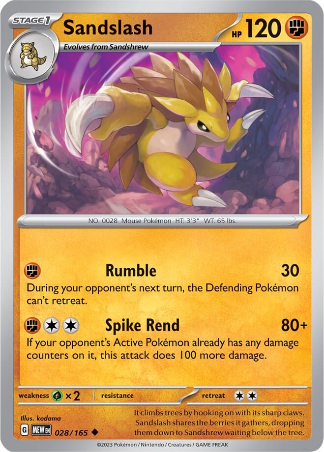 Sandslash (028/165) [Scarlet & Violet 151] Pokemon Single Pokémon  | Multizone: Comics And Games