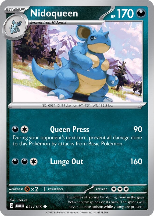 Nidoqueen (031/165) [Scarlet & Violet 151] Pokemon Single Pokémon  | Multizone: Comics And Games