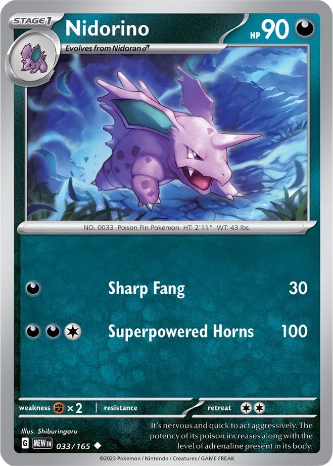 Nidorino (033/165) [Scarlet & Violet 151] Pokemon Single Pokémon  | Multizone: Comics And Games