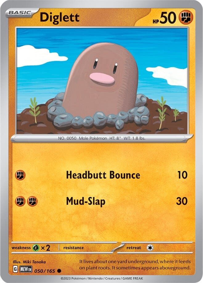 Diglett (050/165) [Scarlet & Violet 151] Pokemon Single Pokémon  | Multizone: Comics And Games