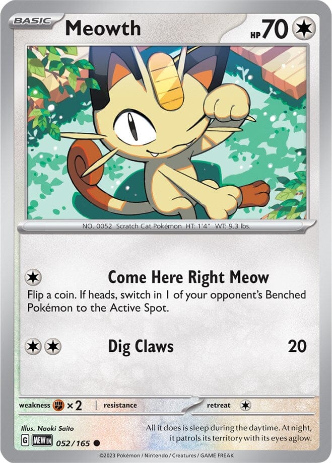 Meowth (052/165) [Scarlet & Violet 151] Pokemon Single Pokémon  | Multizone: Comics And Games