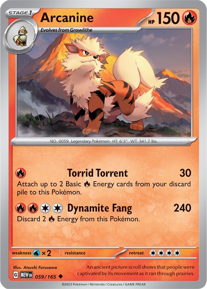 Arcanine (059/165) [Scarlet & Violet 151] Pokemon Single Pokémon  | Multizone: Comics And Games