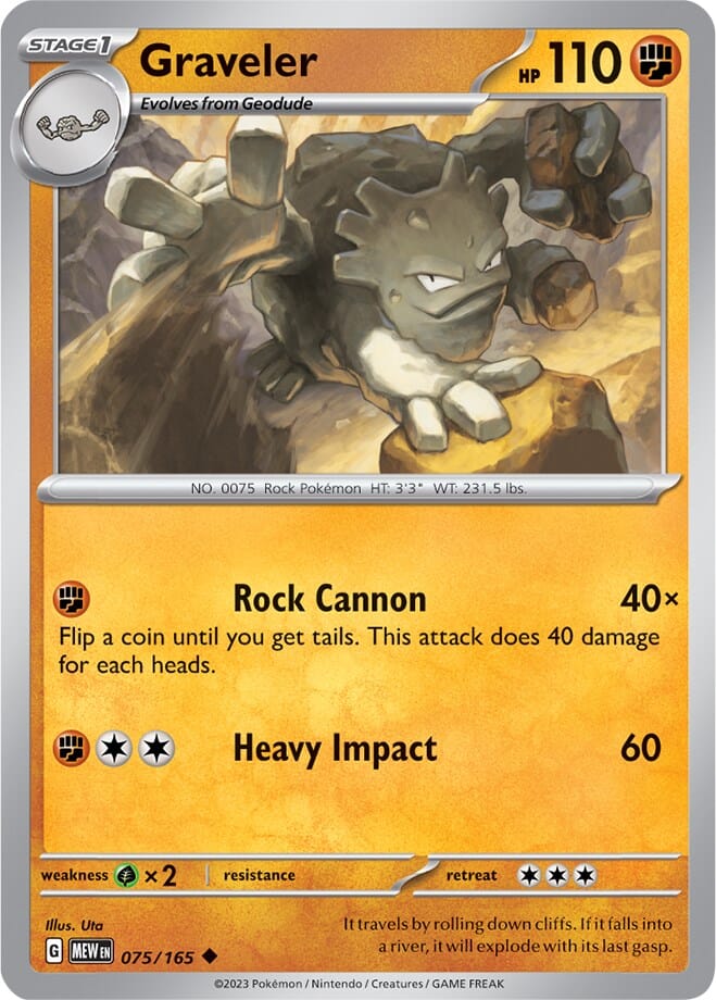 Graveler (075/165) [Scarlet & Violet 151] Pokemon Single Pokémon  | Multizone: Comics And Games