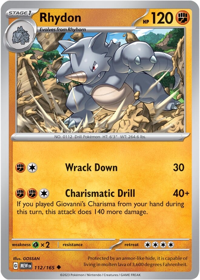 Rhydon (112/165) [Scarlet & Violet 151] Pokemon Single Pokémon  | Multizone: Comics And Games