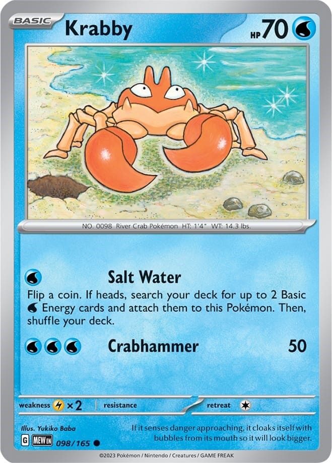 Krabby (098/165) [Scarlet & Violet 151] Pokemon Single Pokémon  | Multizone: Comics And Games