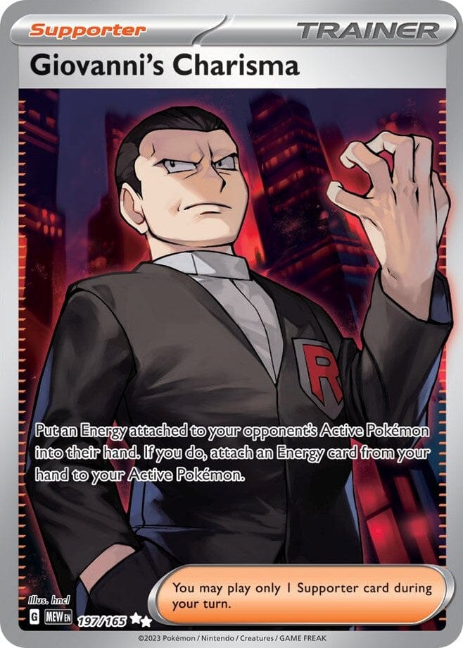 Giovanni's Charisma (197/165) [Scarlet & Violet 151] Pokemon Single Pokémon  | Multizone: Comics And Games