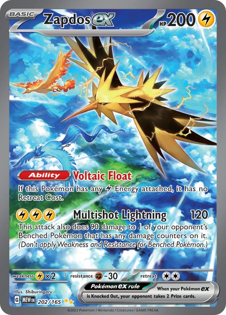 Zapdos ex (202/165) [Scarlet & Violet 151] Pokemon Single Pokémon  | Multizone: Comics And Games