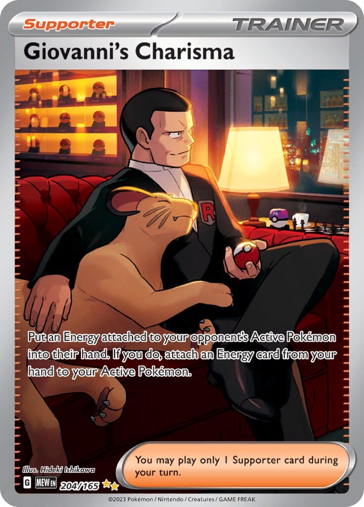 Giovanni's Charisma (204/165) [Scarlet & Violet 151] Pokemon Single Pokémon  | Multizone: Comics And Games