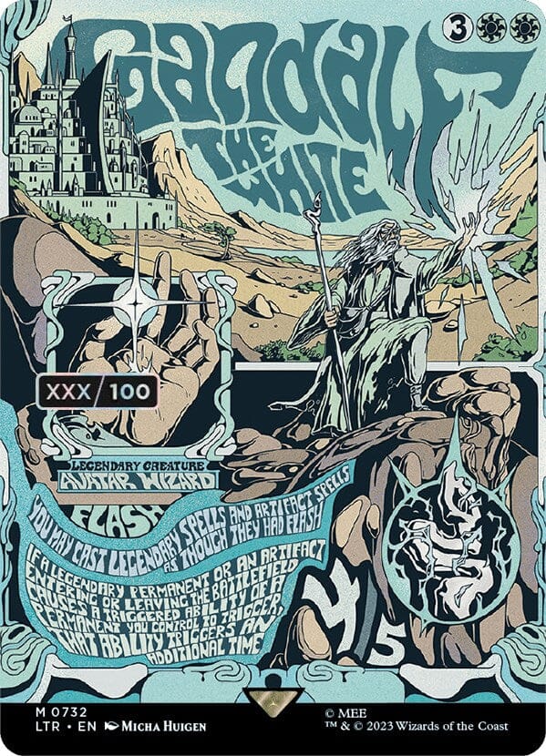 Gandalf the White (Borderless Poster) (Serialized) [The Lord of the Rings: Tales of Middle-Earth] MTG Single Magic: The Gathering  | Multizone: Comics And Games