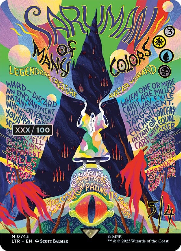 Saruman of Many Colors (Borderless Poster) (Serialized) [The Lord of the Rings: Tales of Middle-Earth] MTG Single Magic: The Gathering  | Multizone: Comics And Games