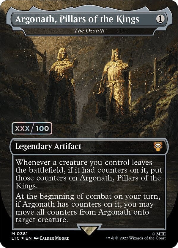 Argonath, Pillars of the Kings - The Ozolith (Borderless) (Serialized) [The Lord of the Rings: Tales of Middle-Earth Commander] | Multizone: Comics And Games