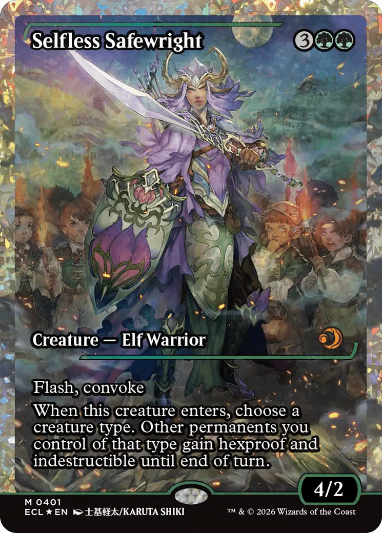 Selfless Safewright (Showcase) (Fracture Foil) [Lorwyn Eclipsed] MTG Single Magic: The Gathering  | Multizone: Comics And Games