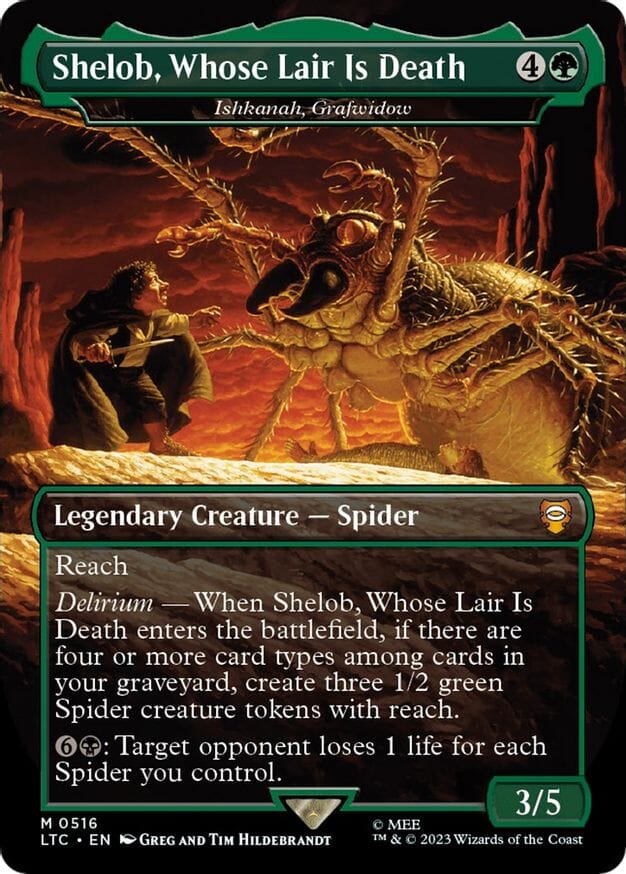 Shelob, Whose Lair Is Death - Ishkanah, Grafwidow (Borderless) [The Lord of the Rings: Tales of Middle-Earth Commander] MTG Single Magic: The Gathering  | Multizone: Comics And Games