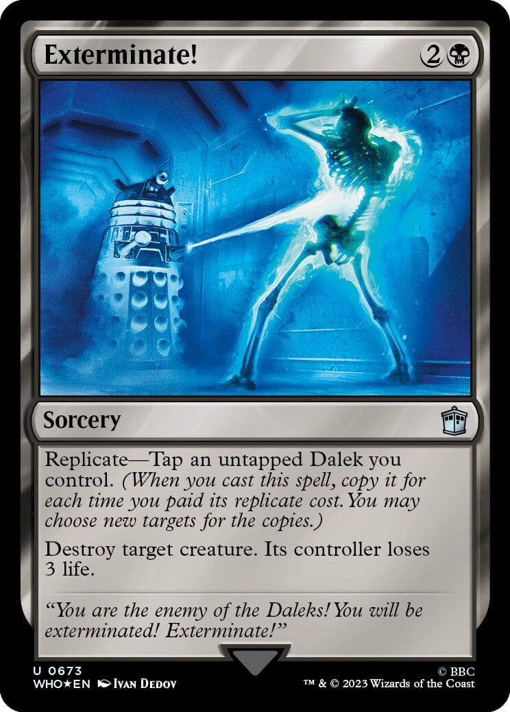 Exterminate! (Surge Foil) [Doctor Who] MTG Single Magic: The Gathering  | Multizone: Comics And Games