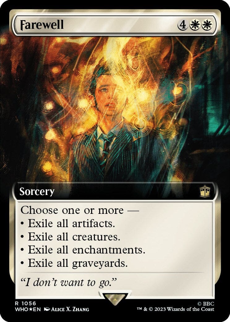 Farewell (Extended Art) (Surge Foil) [Doctor Who] MTG Single Magic: The Gathering  | Multizone: Comics And Games